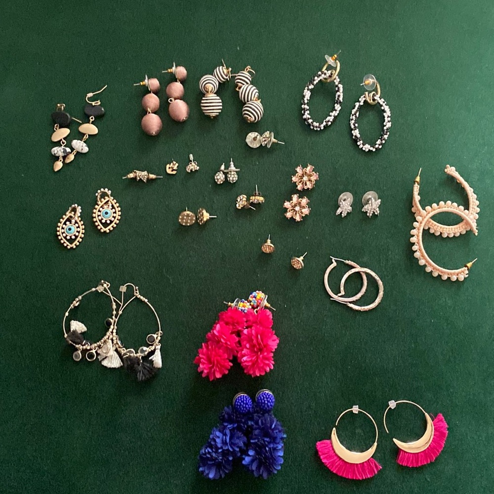 Assorted earrings (includes Bauble Bar, Michael Kors, Loft, Target brand, AE)